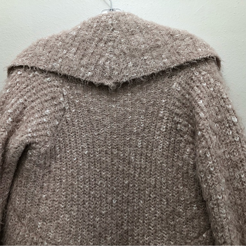 XOXO Shawl-Collar High Low Hem Cardigan Women's Size M Tan - Picture 5 of 11